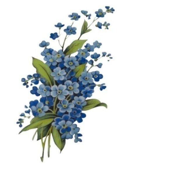 Tharaud Limoges Made in France footed cake stand blue forget me nots 12.5” X 4” - Picture 4 of 10